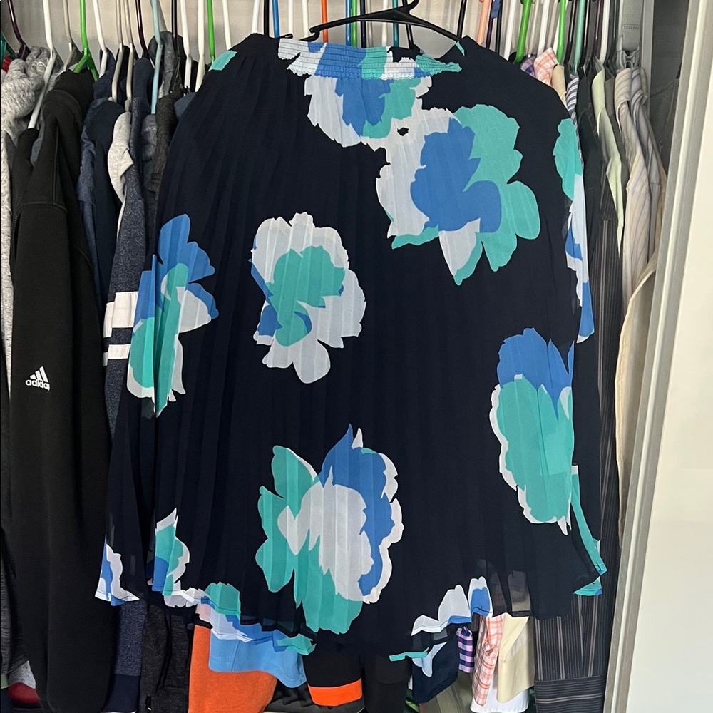 A New Day Floral Skirt in Teal and Black